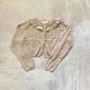Sparkling lacy cropped cardigan